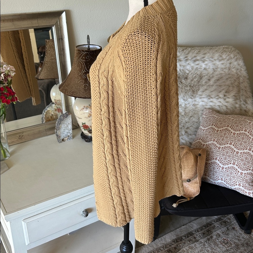 Vintage Jones, New York cable knit cotton two button open front sweater M​ - Picture 3 of 11